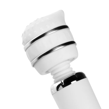 White Knight wand pointed contoured silicone tip close up - BDSM Authority