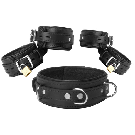 Premium Leather Bondage Essentials Kit detail view 2 - BDSM Authority