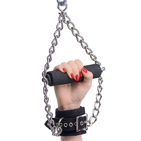 Comfort Grip Leather Suspension Cuff detail, BDSM Authority