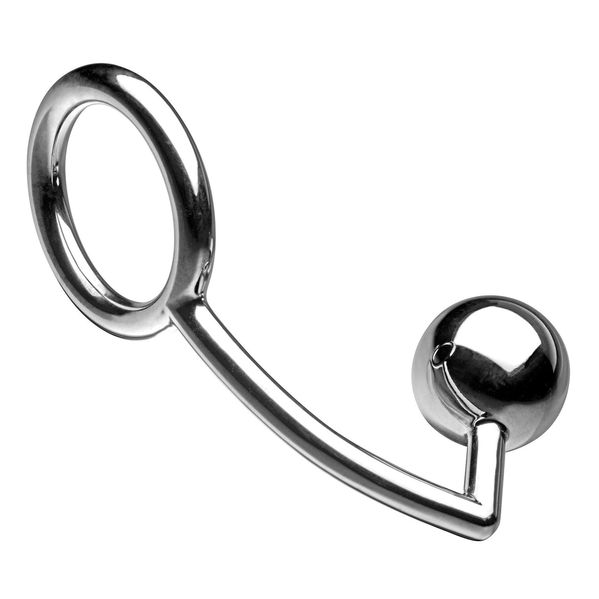 Hooked steel anal plug with cock ring from the posture kit - BDSM Authority