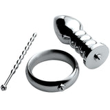 Zeus Voltaic stainless steel male e-stim kit cock ring urethral sound anal plug - BDSM Authority