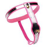 Pink Stainless Steel Adjustable Female Chastity Belt full layout gallery view 2