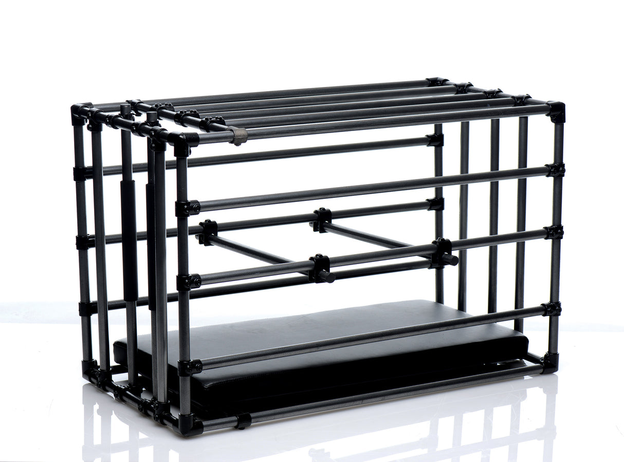 Kennel Puppy Cage with Adjustable Padded Board: restraint hardware detail - BDSM Authority