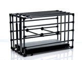 Kennel Puppy Cage with Adjustable Padded Board: restraint hardware detail - BDSM Authority