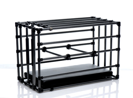 Kennel Puppy Cage with Adjustable Padded Board: restraint hardware detail - BDSM Authority