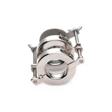 Top-down view of the stacked stainless steel ball stretcher rings - BDSM Authority