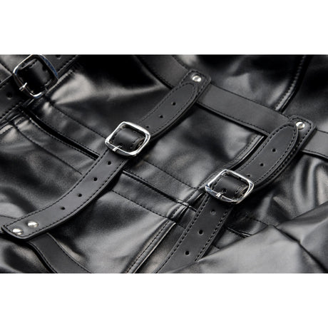 STRICT straight jacket buckle and strap detail - BDSM Authority
