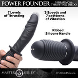 Power Pounder Vibrating and Thrusting Silicone Dildo Black - view 2