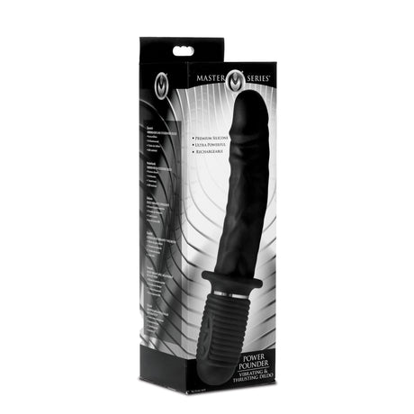 Power Pounder Vibrating and Thrusting Silicone Dildo Black - view 6