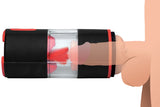Flicking Tongue black silicone vibrating masturbator with vulva opening and tongue - BDSM Authority