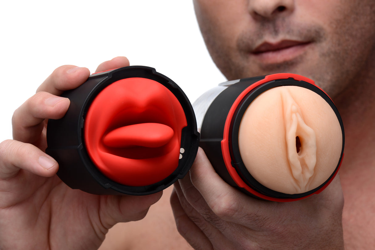 Detachable silicone tongue of the Flicking Tongue masturbator held in hand - BDSM Authority