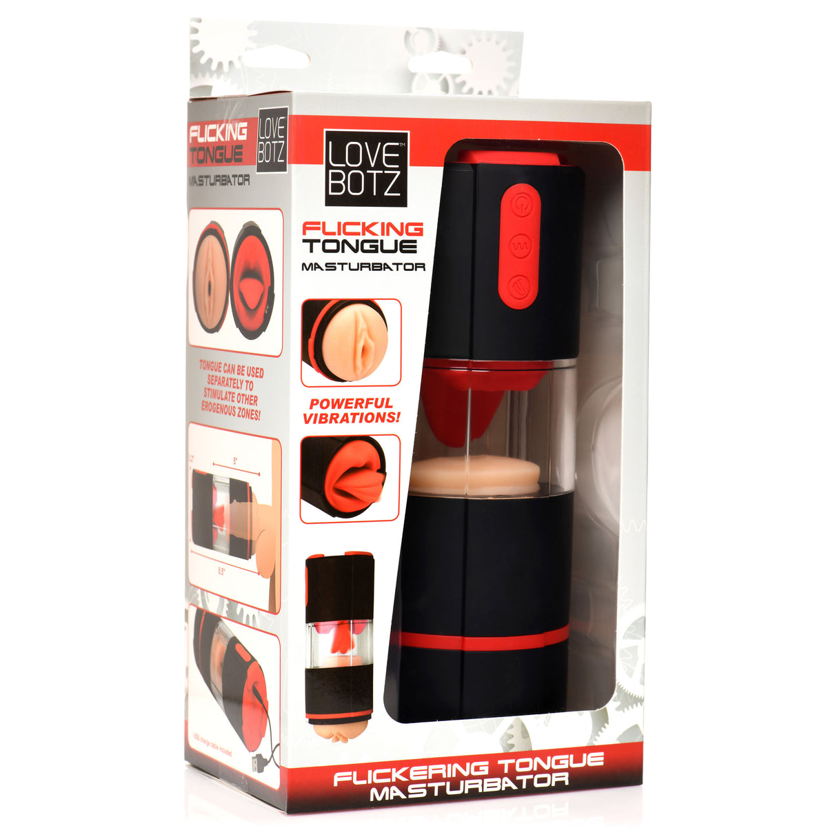 Flicking Tongue Masturbator retail packaging - BDSM Authority