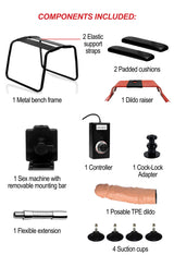 4-in-1 Sex Machine Bondage Bench with Thrusting Machine: rear view - BDSM Authority