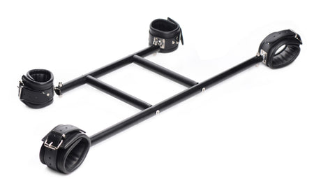 Deluxe Wrist and Ankle Spreader Bar with leather cuffs, BDSM Authority