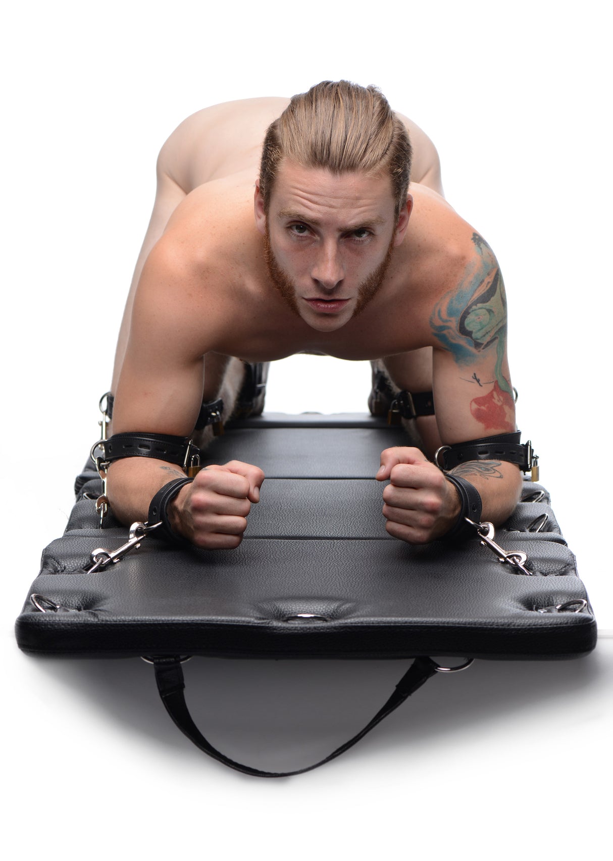 XL Bondage Board - feature detail of straps and rings - BDSM Authority