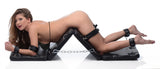XL Bondage Board - close-up of leather stitching and buckles - BDSM Authority