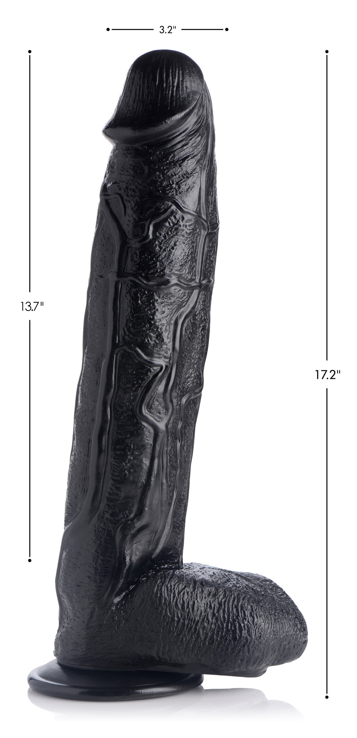 Raging Rhino 17 Inch Veiny Dildo Black - view 2
