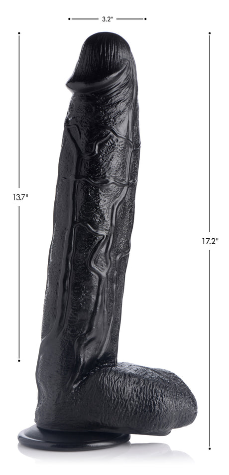 Raging Rhino 17 Inch Veiny Dildo Black - view 2