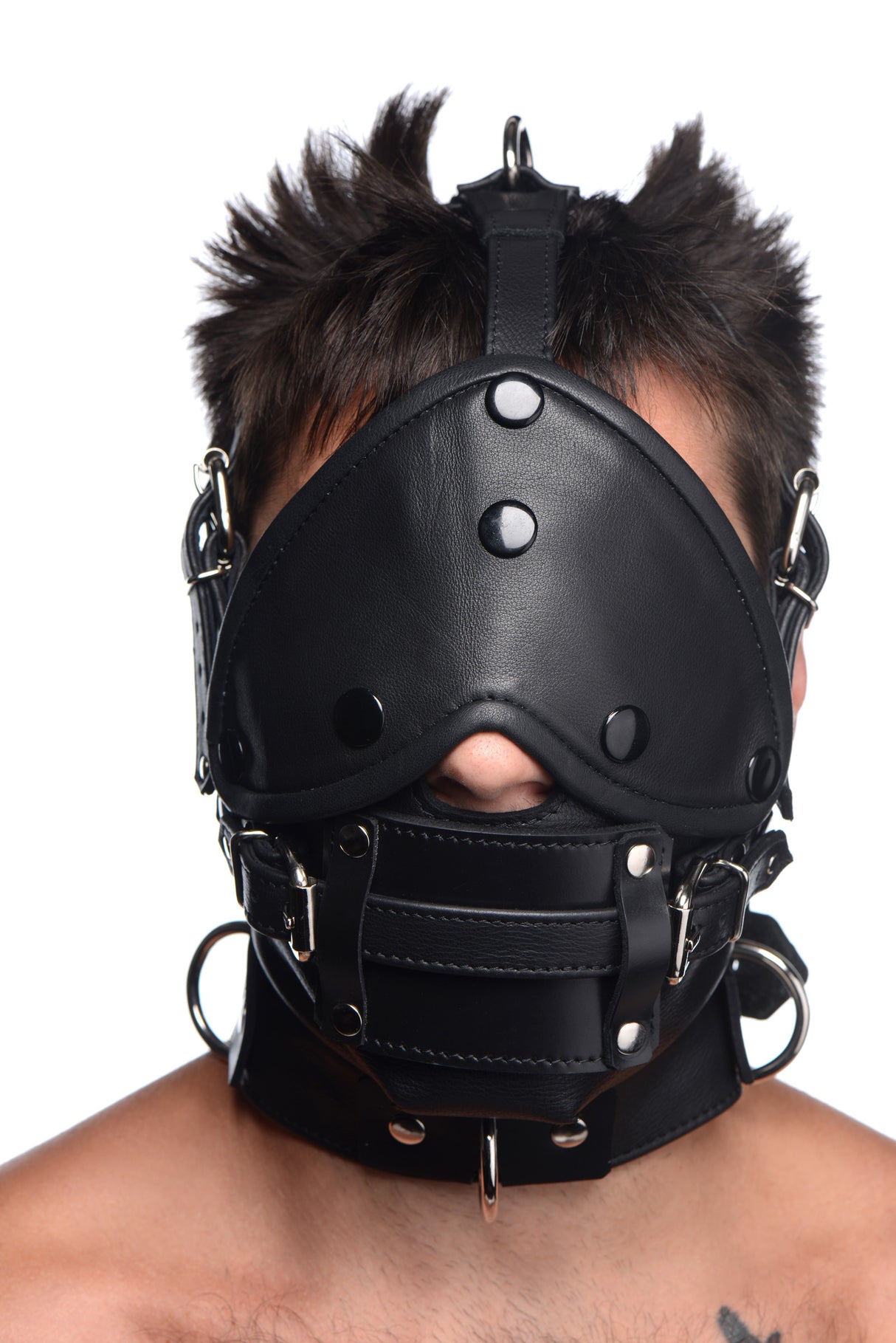 Leather Head Harness detail view 1 - BDSM Authority