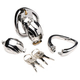 Master Series Entrapment chastity cage showing the two ball ring sizes - BDSM Authority