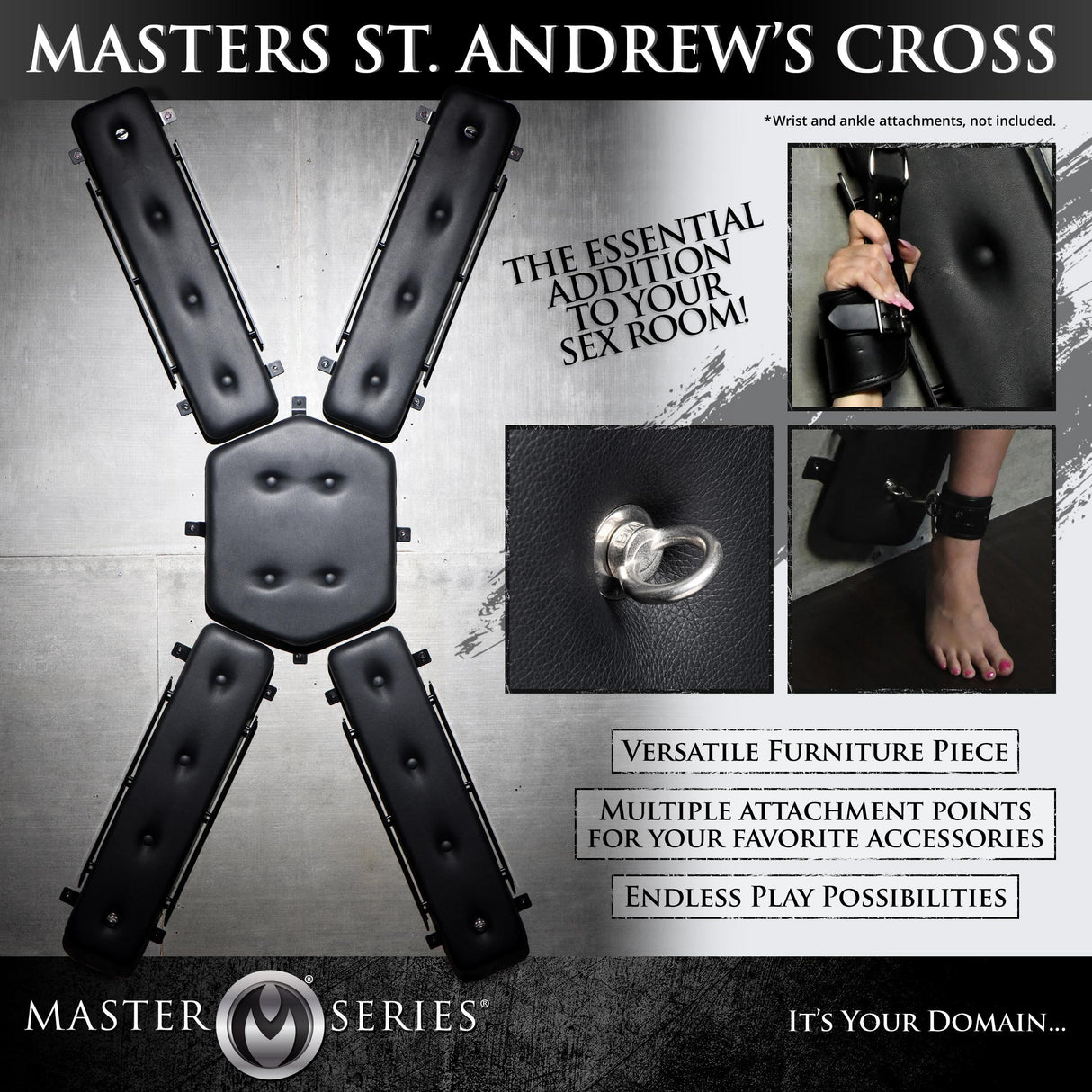 Masters St. Andrew's Cross side view - BDSM Authority