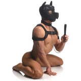 Master Series puppy hood worn on model side view - BDSM Authority