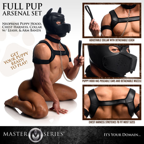 Master Series full pup arsenal neoprene puppy hood - BDSM Authority