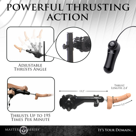 Subversion Deluxe Bondage Stockade with Sex Machine: restraint hardware detail - BDSM Authority