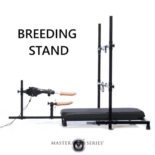 Breed Master breeding stand thrusting machine shown in motion, BDSM Authority