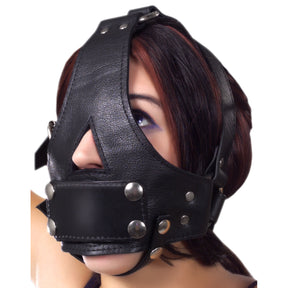 Strict Leather Bishop Head Harness with blinder and gag