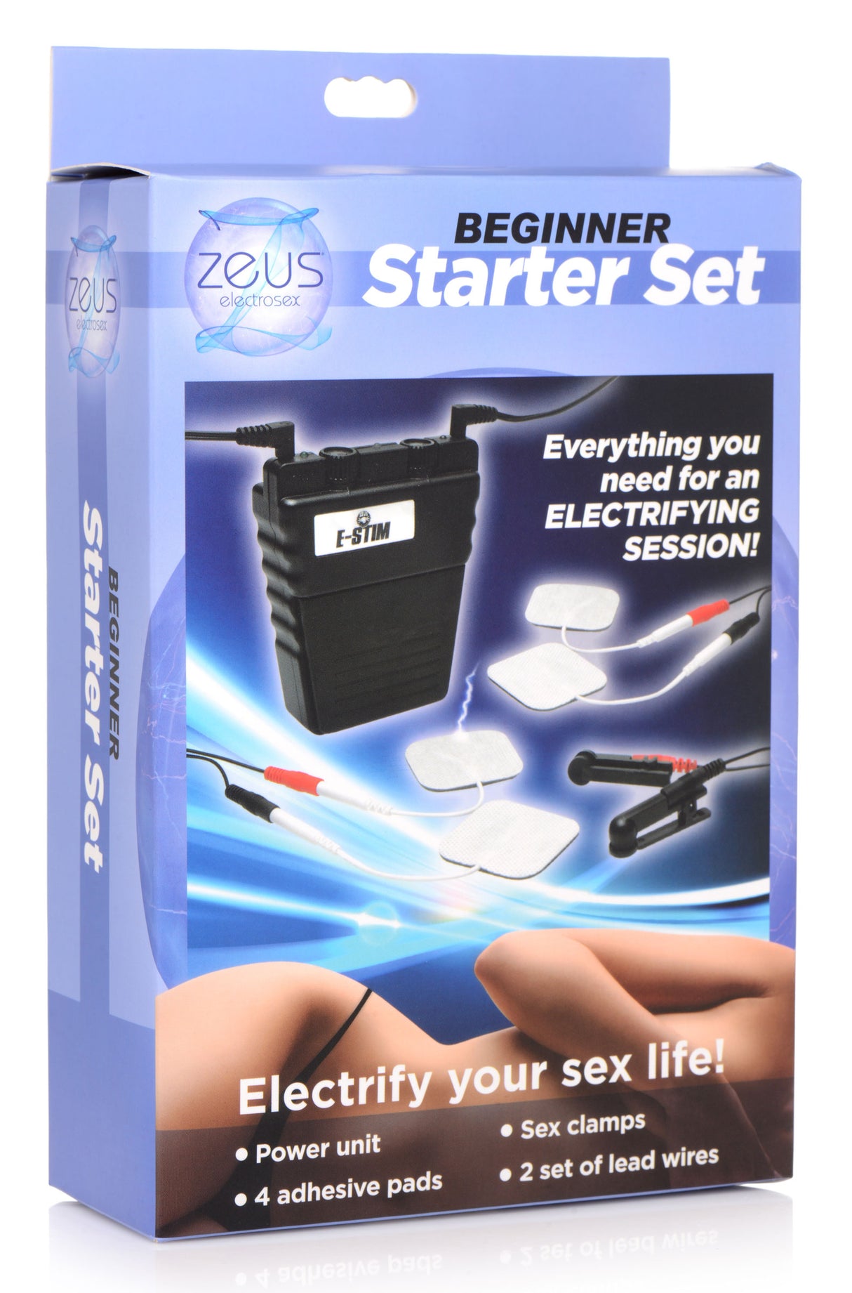 Zeus Beginner Electrosex Kit retail packaging - BDSM Authority