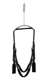 Lux Fetish love sex swing adjustable body and leg straps detail at BDSM Authority