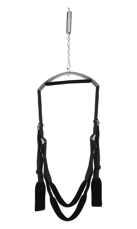 Lux Fetish love sex swing adjustable body and leg straps detail at BDSM Authority