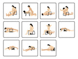 Bangin Bench sex stool position illustrations showing solo and partner setups - BDSM Authority