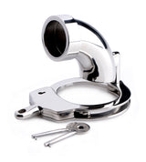 CockCuff stainless steel handcuff-style chastity device product view - BDSM Authority