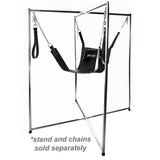 Latigo leather sling seat side view - BDSM Authority