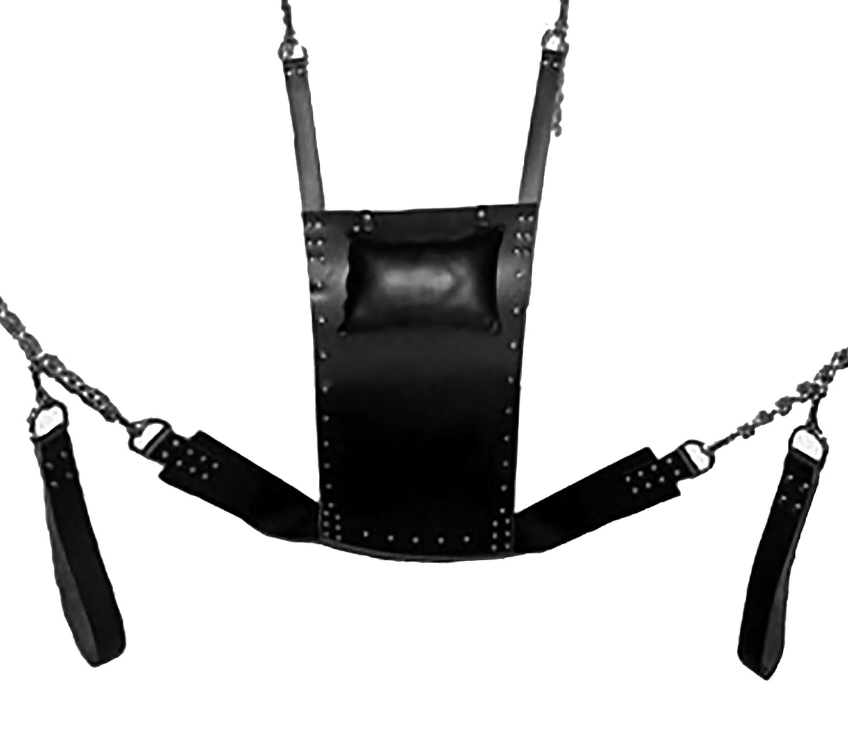 Premium leather suspension sling with attached leather pillow - BDSM Authority