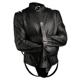 Premium leather straightjacket front product photo on white