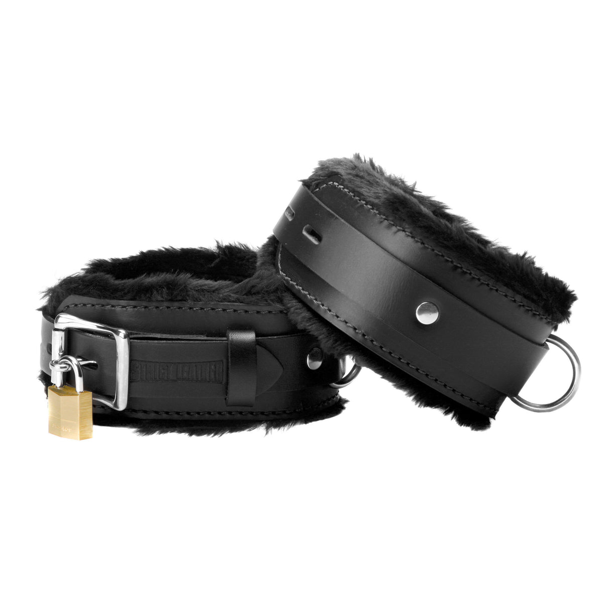 Fur Lined Leather Bondage Essentials Kit detail view 3 - BDSM Authority
