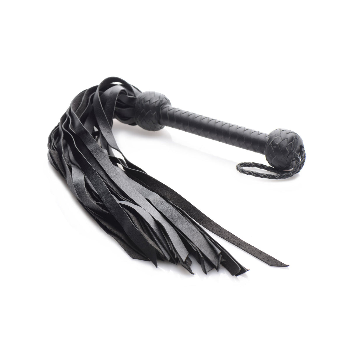 Black deerskin flogger alternate view