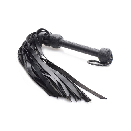 Black deerskin flogger alternate view, BDSM Authority