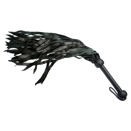 Black deerskin flogger profile, BDSM Authority