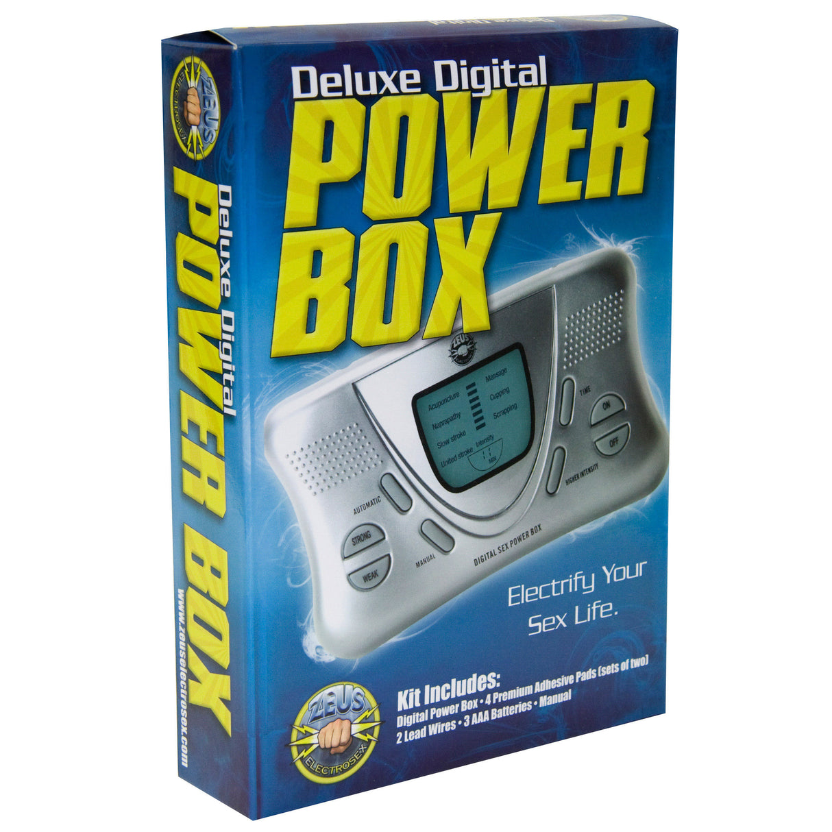 Zeus Deluxe Digital Power Box retail packaging - BDSM Authority