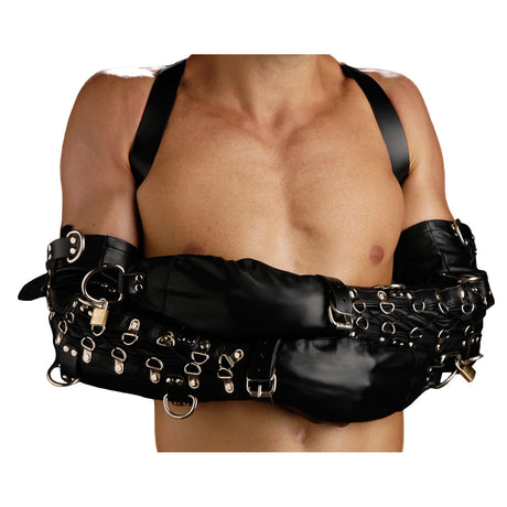 Strict Leather Deluxe Arm Binder Restraint front view main product image, BDSM Authority